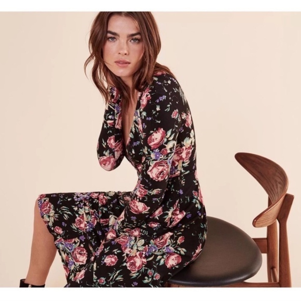 Reformation Floral Reyes Midi Dress